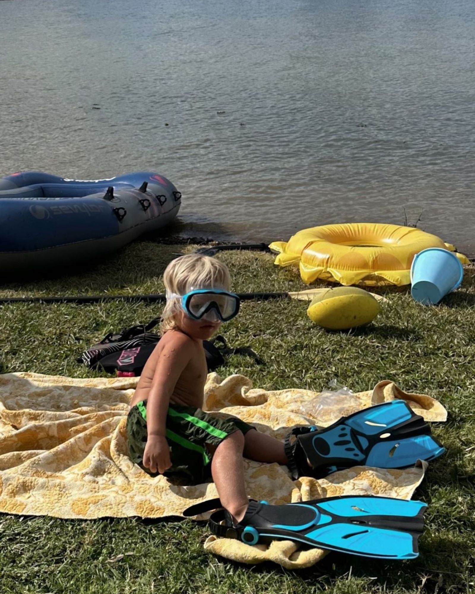 twin stripe swim short | frog