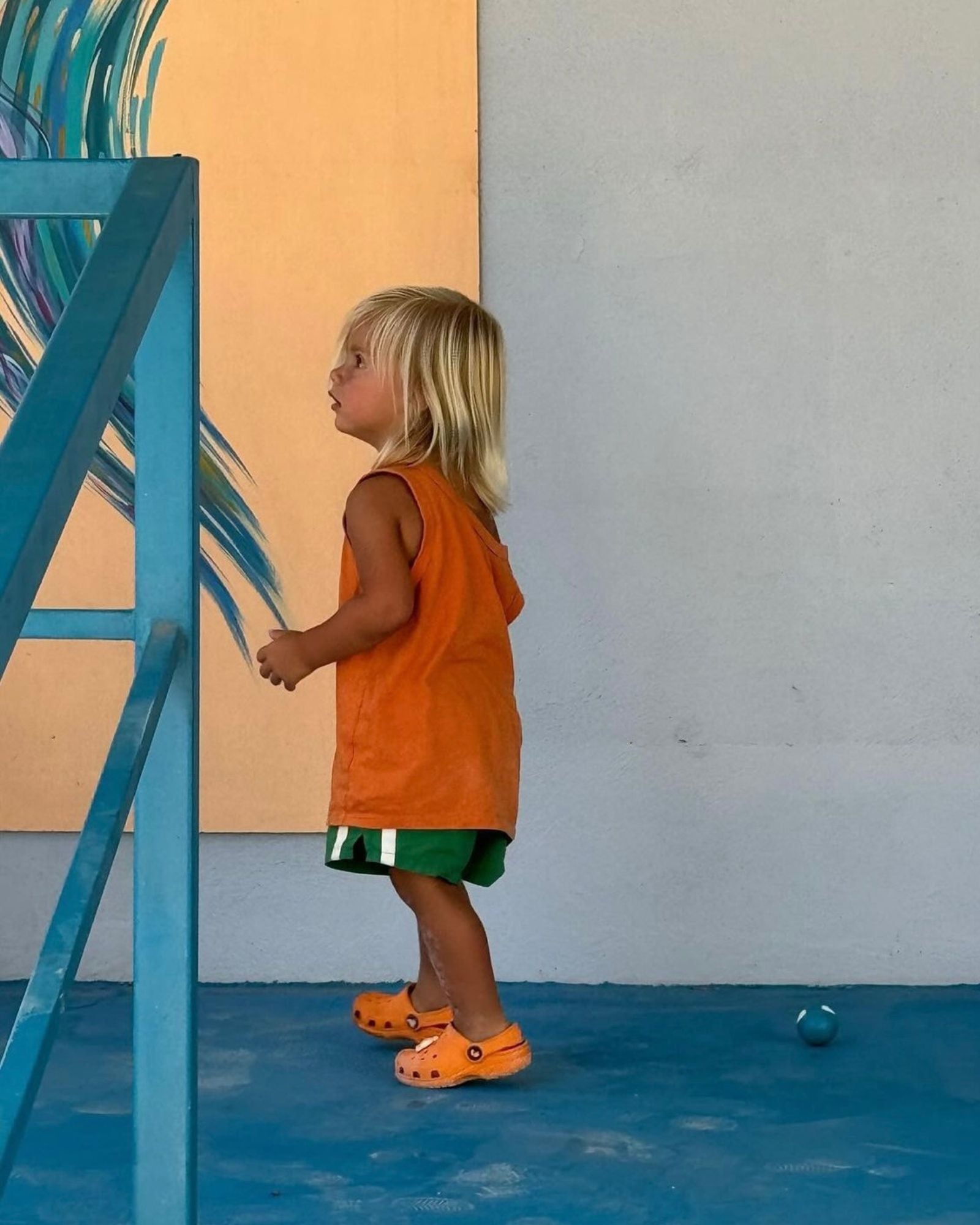 twin stripe swim short | verde