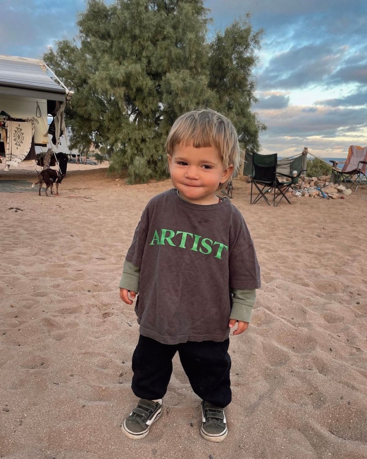 artist tee | bright green print