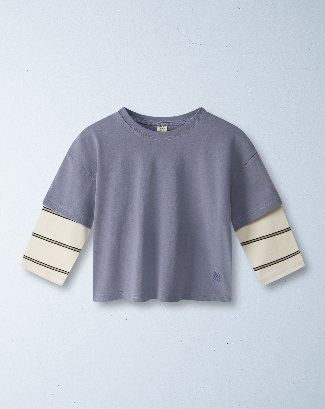 double trouble layered tee | blue iris + cloud