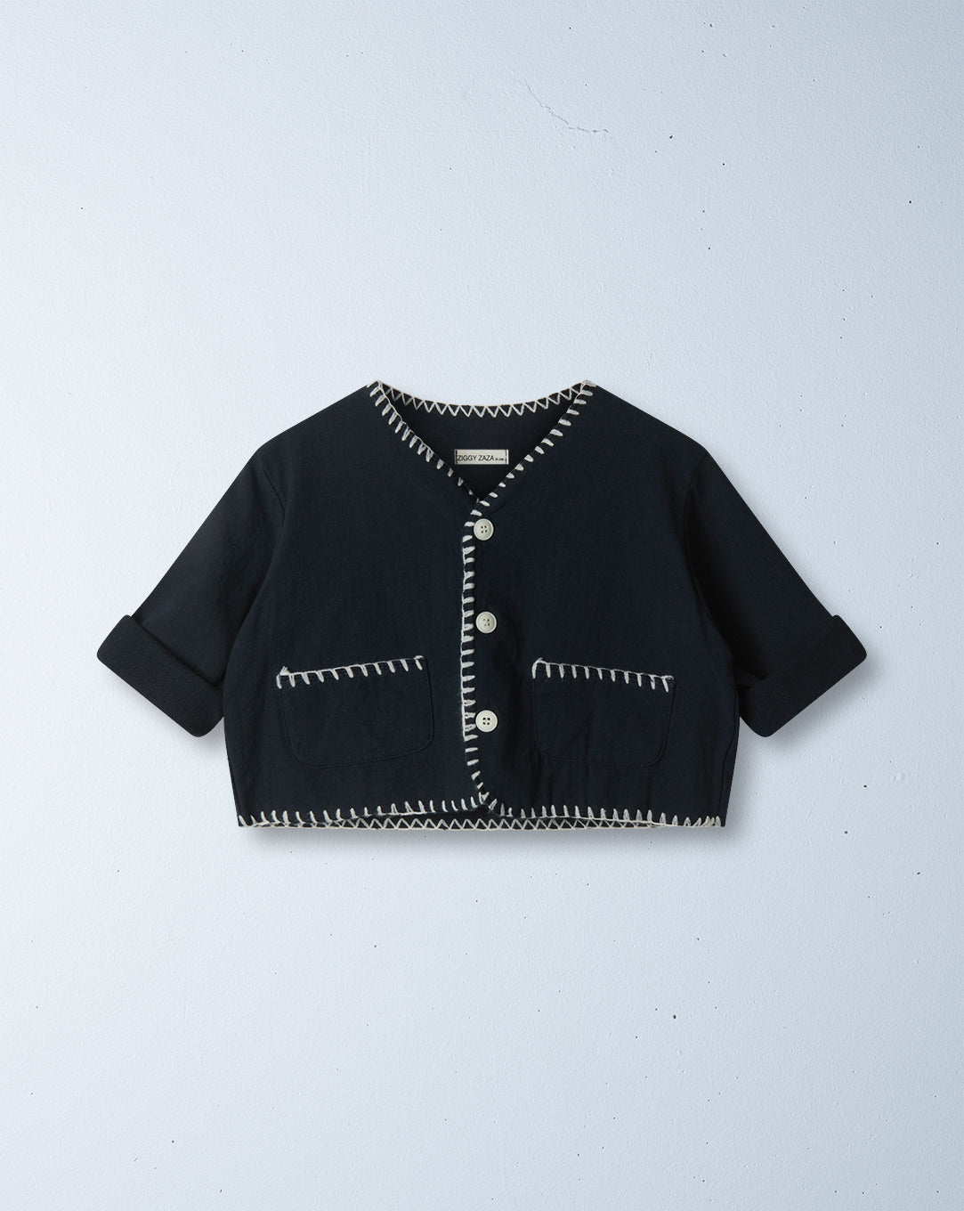 little fox cropped jacket | navy