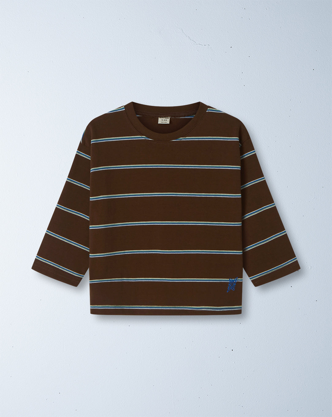 trouble long sleeve tee | chocolate stripe