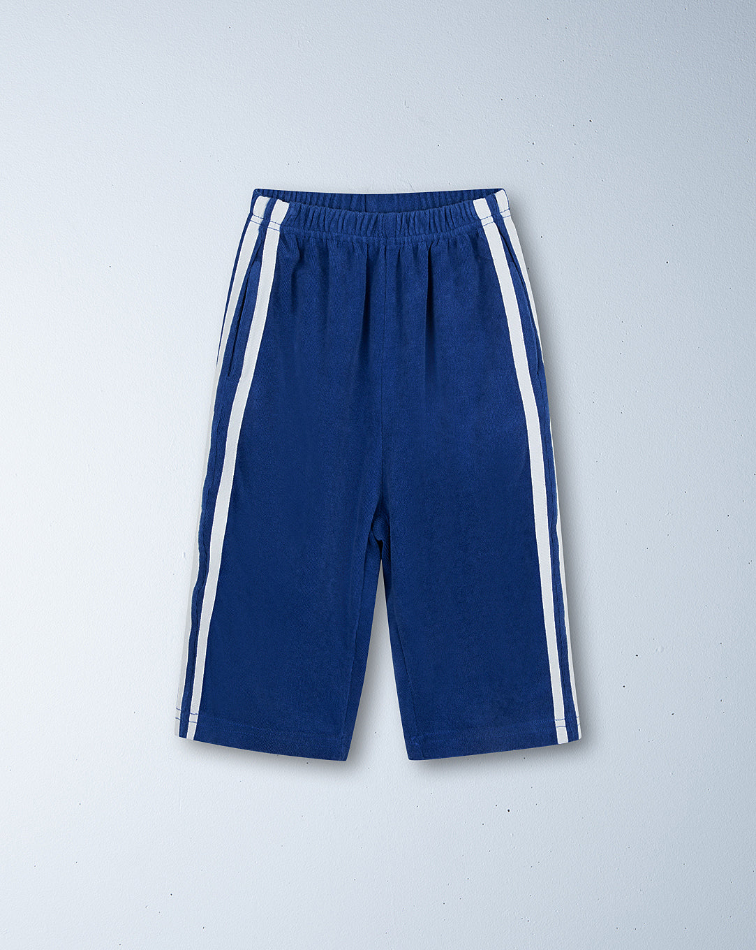 twin stripe terry pant | blu