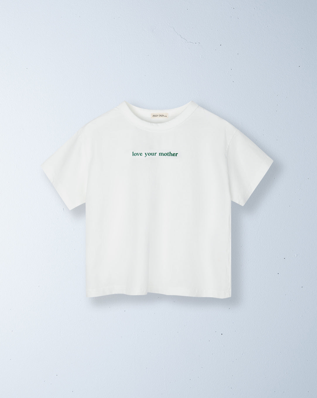 love your mother tee | white + forest green print