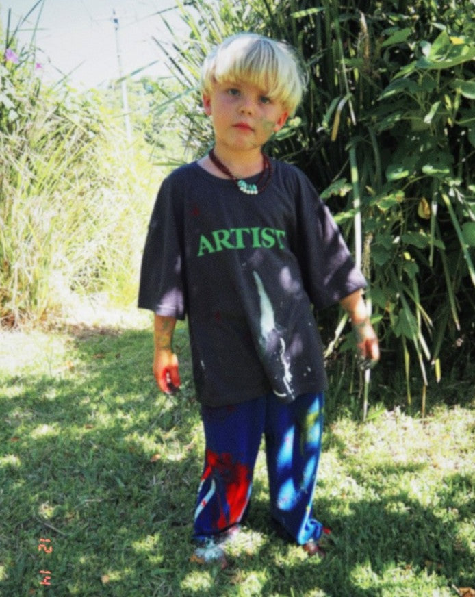 artist tee | bright green print