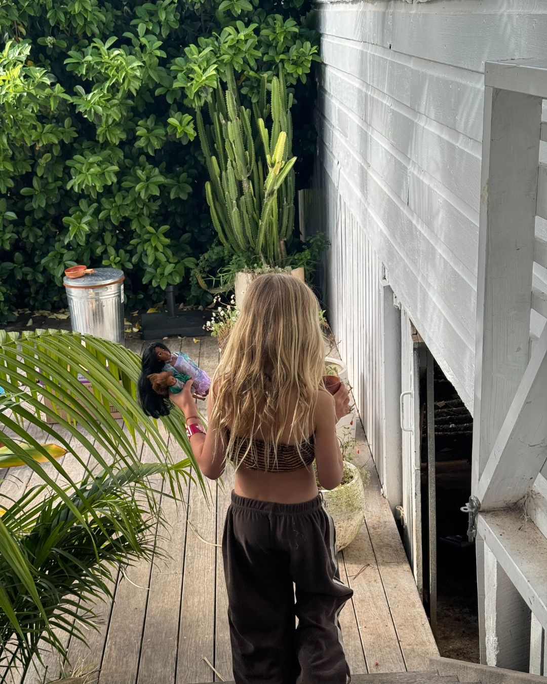 twin stripe terry pant | rock