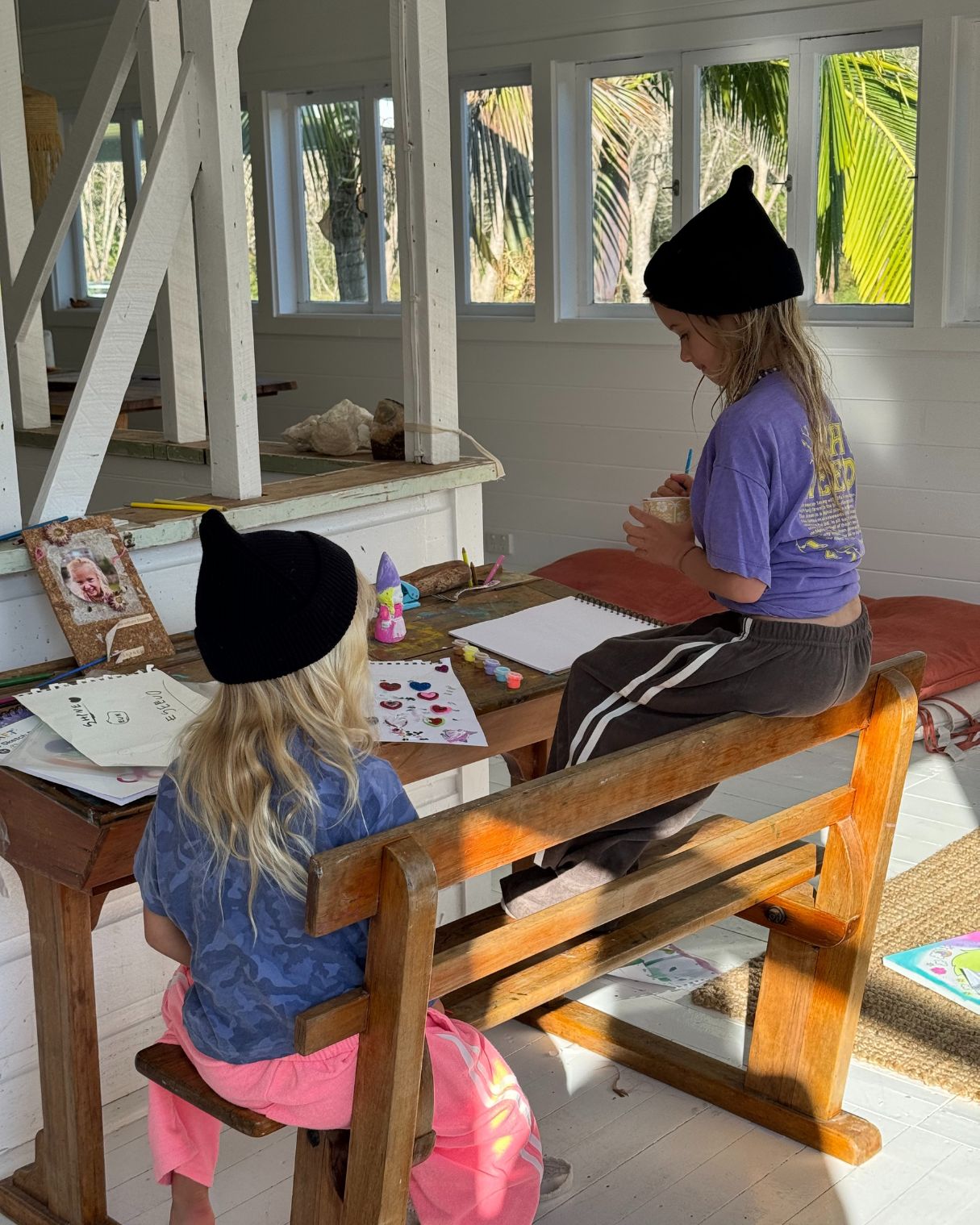 twin stripe terry pant | rock