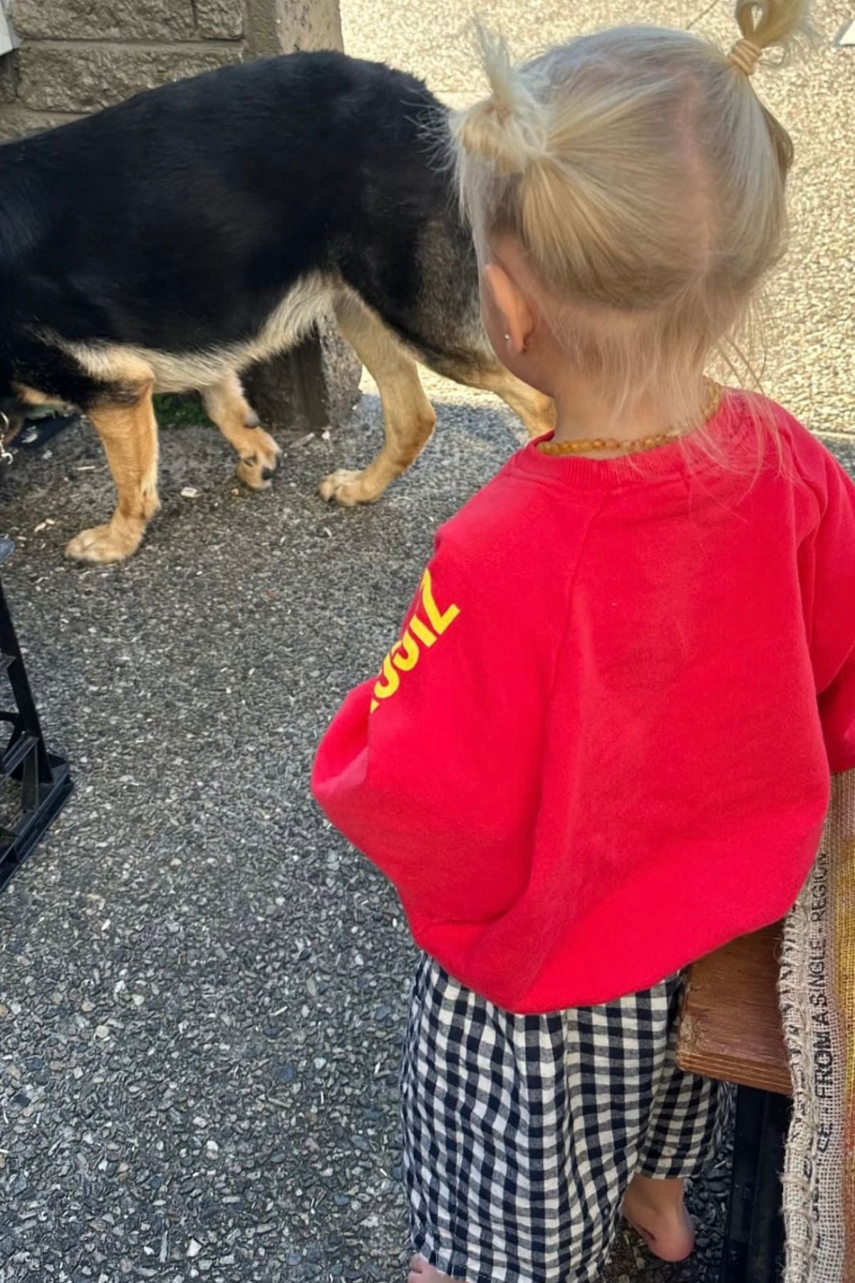 artist pullover | racer red + yellow print 2-3 years