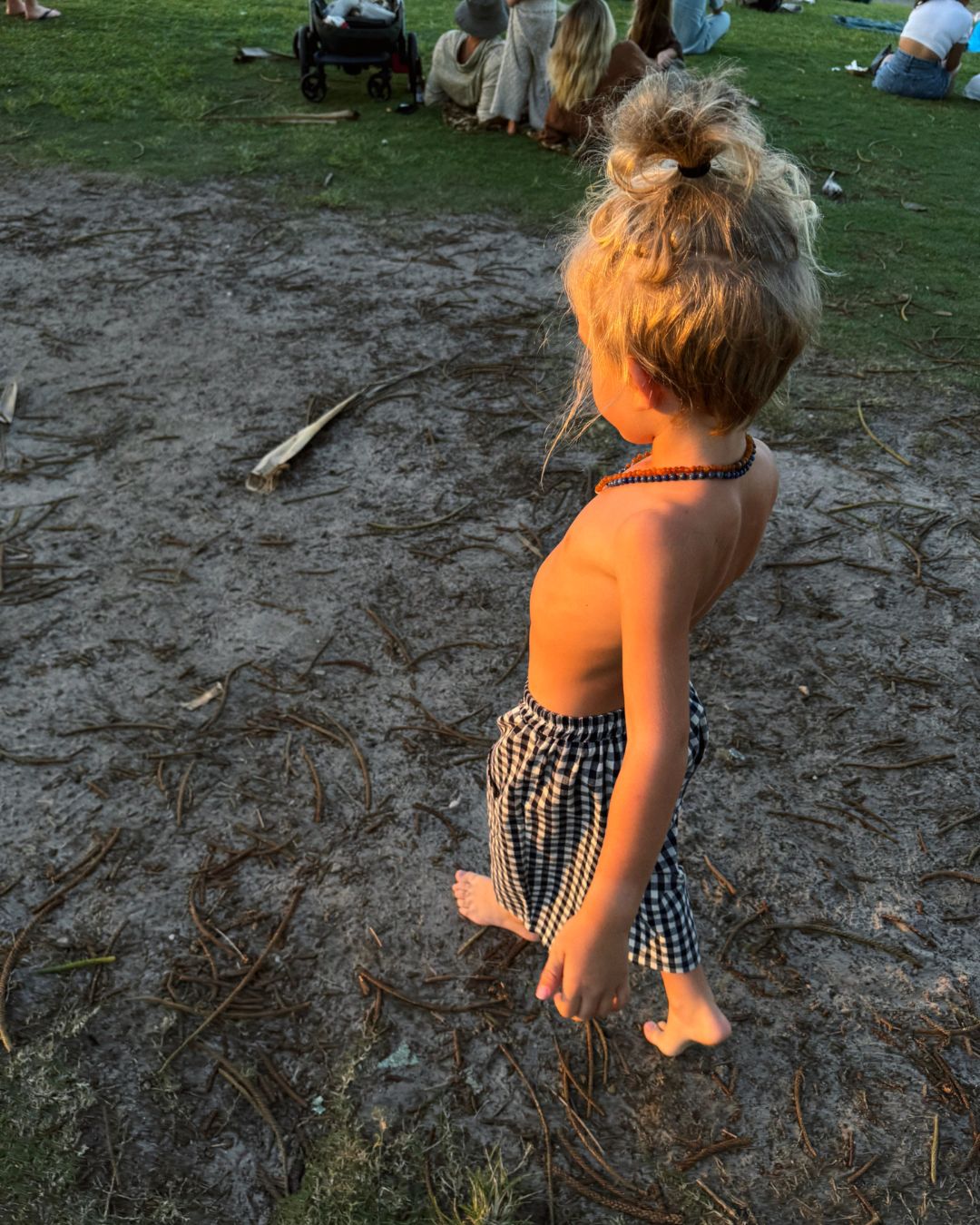 neko gingham short | navy