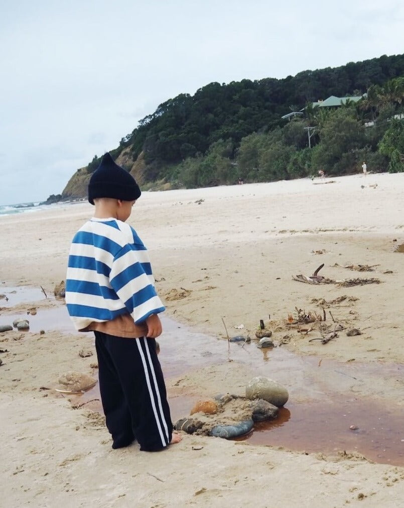 twin stripe terry pant | panda