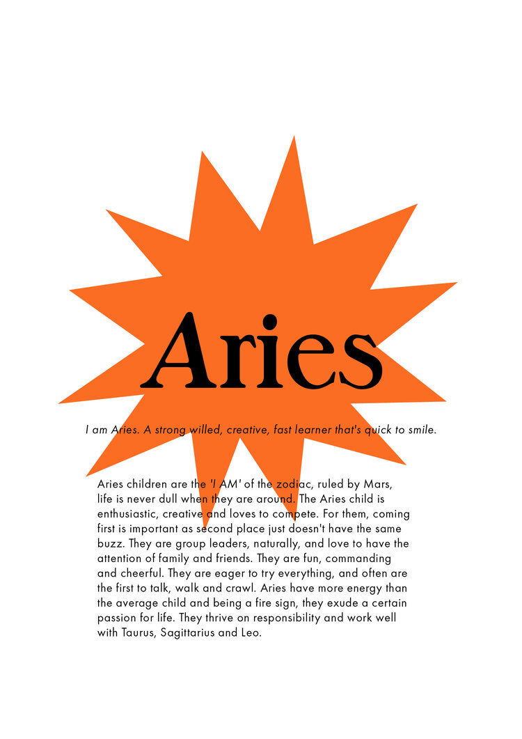 aries zodiac print