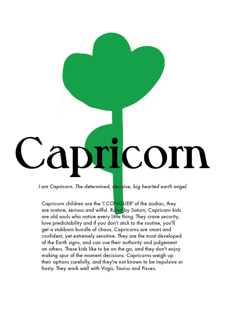 capricorn zodiac print