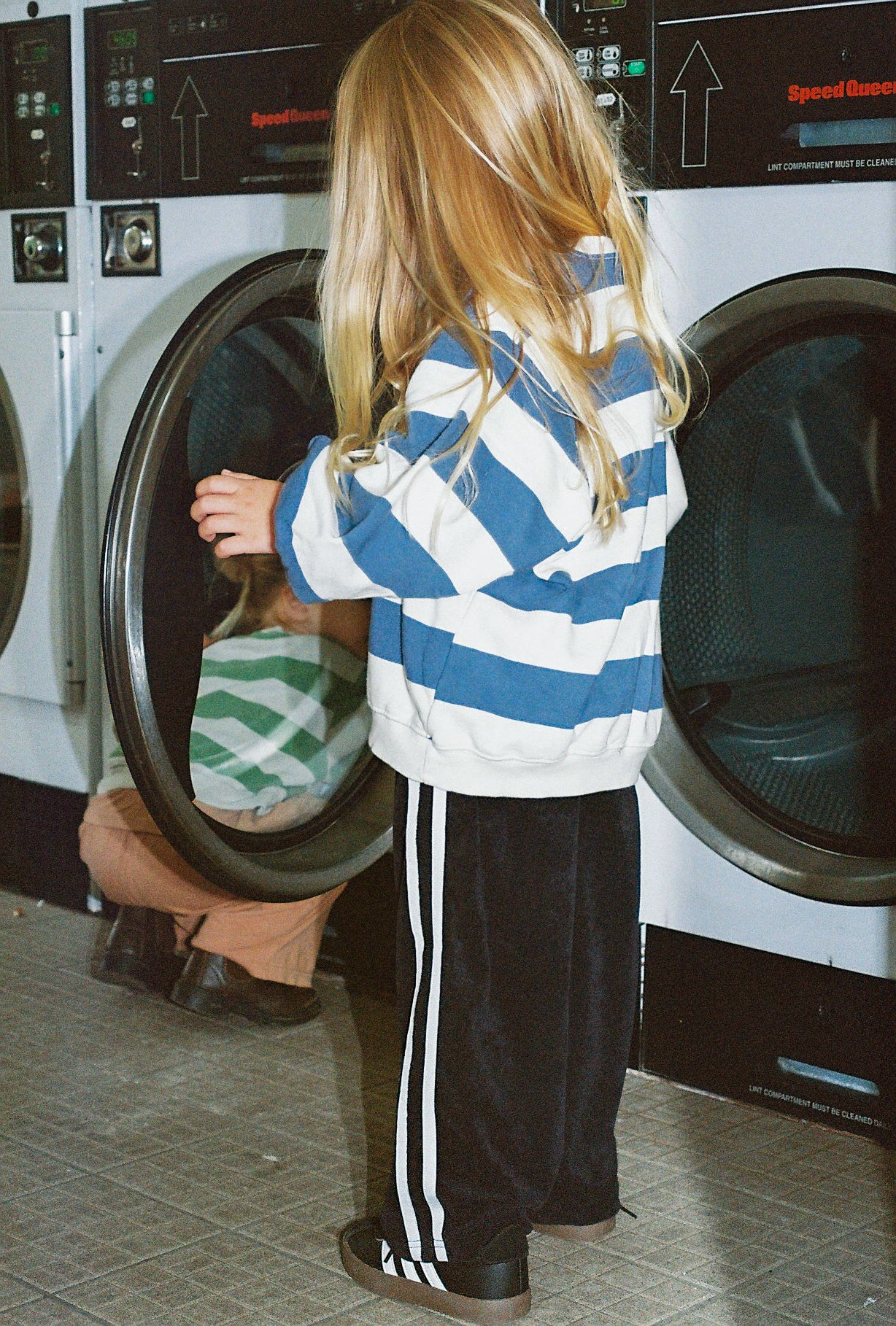 twin stripe terry pant | panda