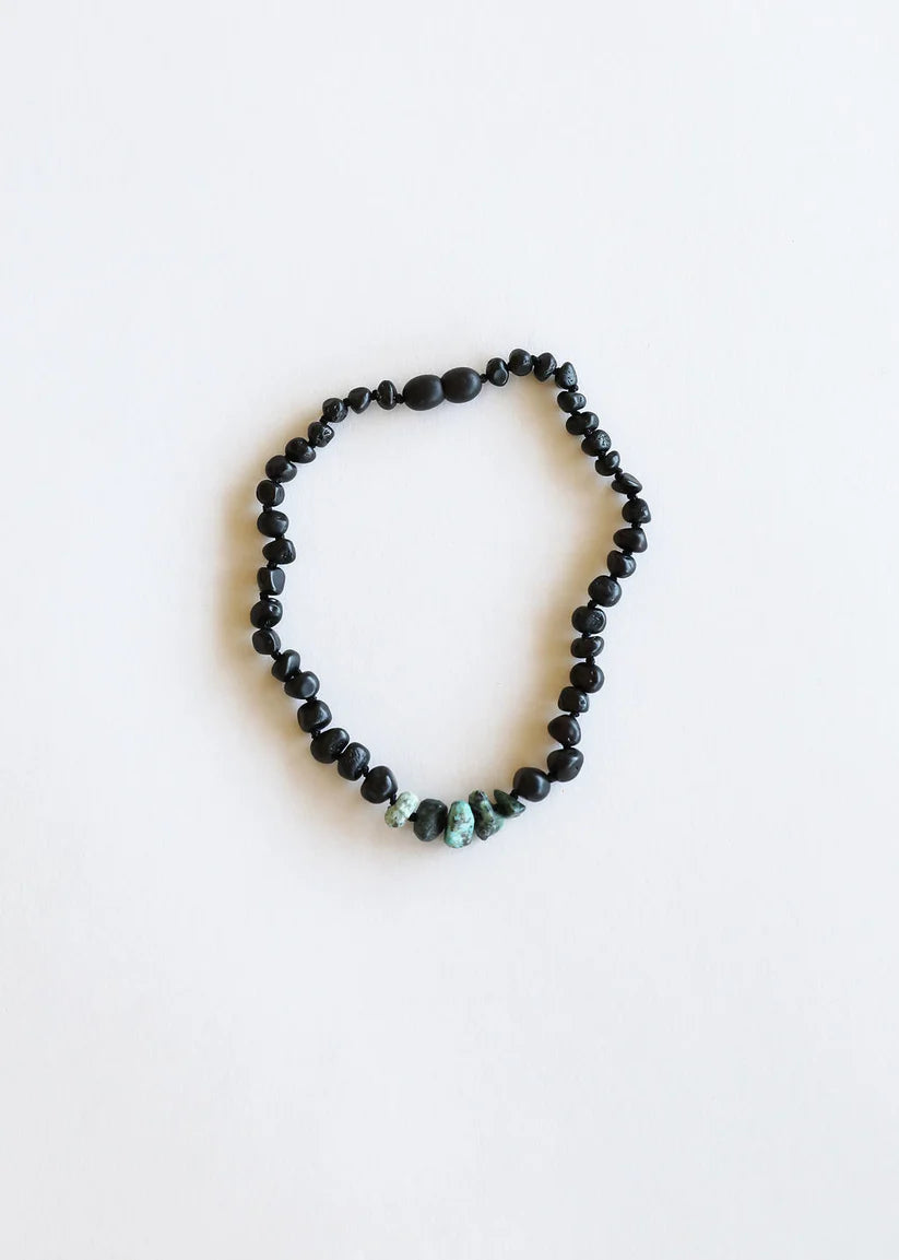 caramel baltic amber + malachite | necklace