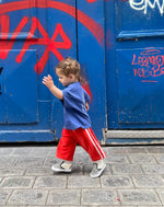Load image into Gallery viewer, twin stripe terry pant | rosso
