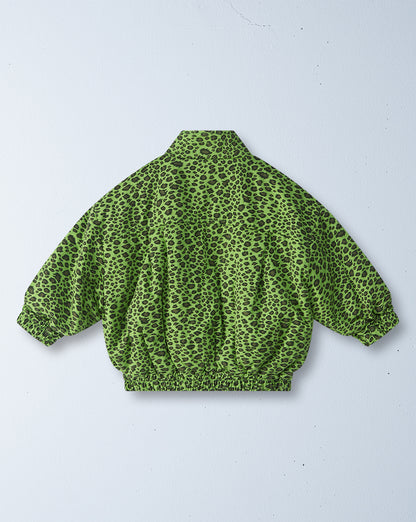 disco padded bomber | lime leopard