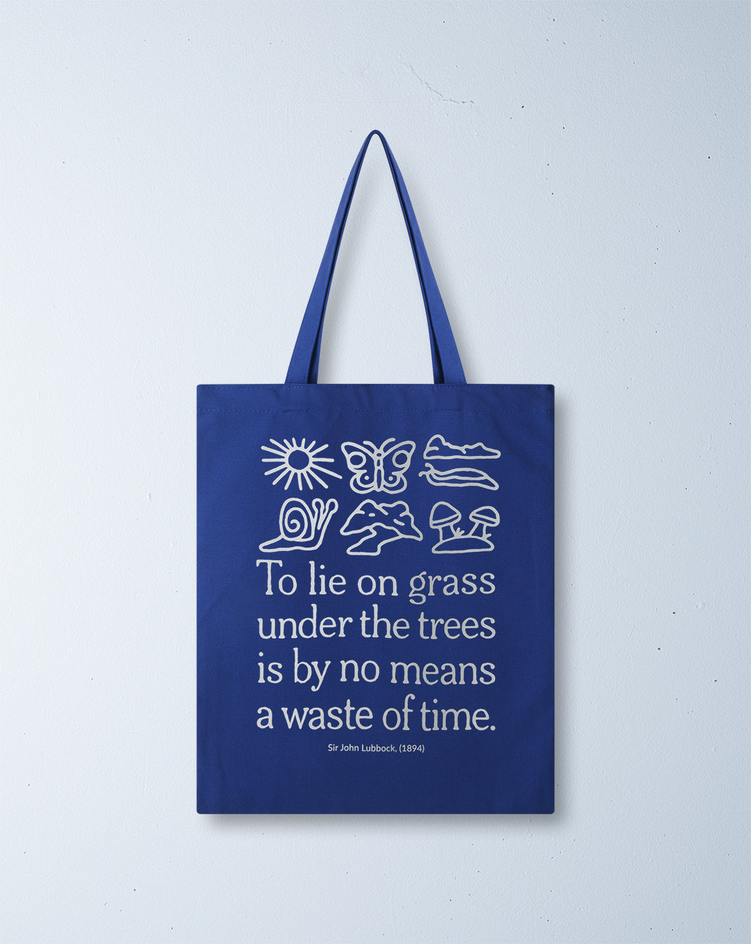 under the trees tote bag | lapis