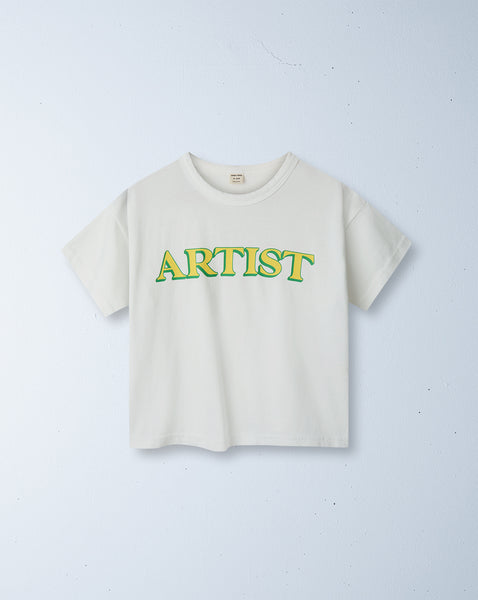 artist tee | white + yellow print – ZIGGY ZAZA