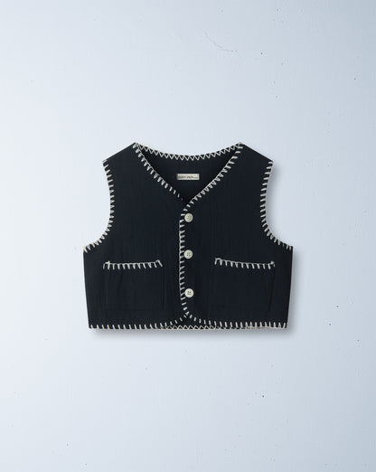 little fox vest | navy