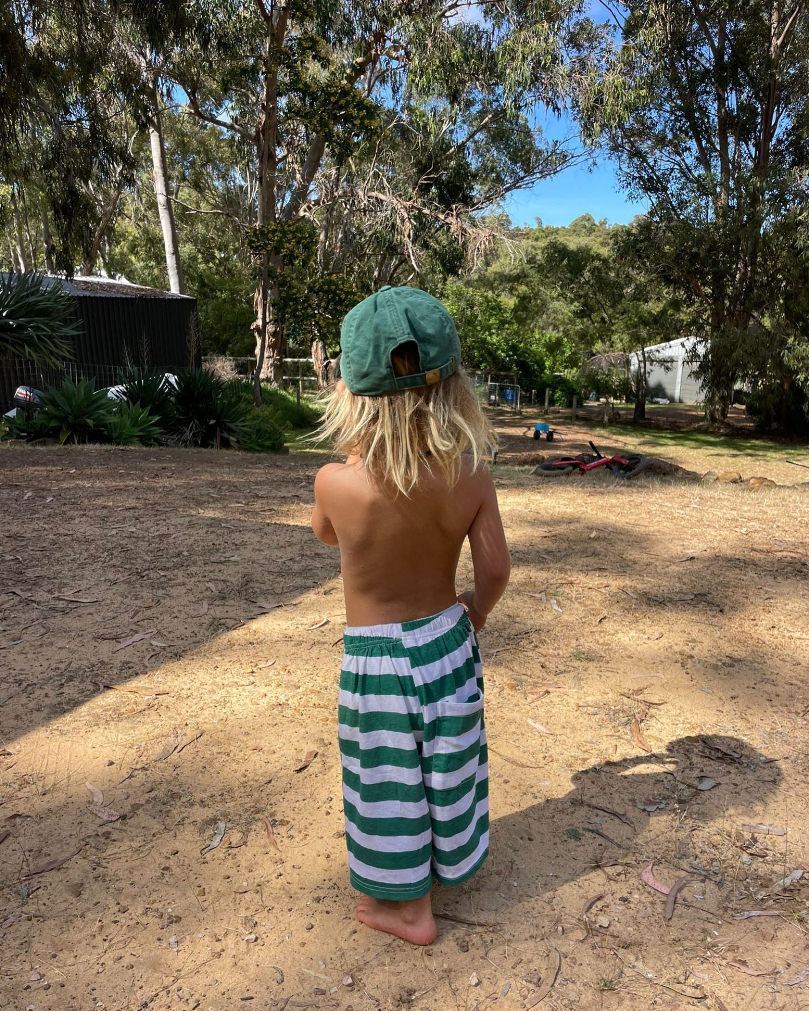 double trouble short | verde stripe