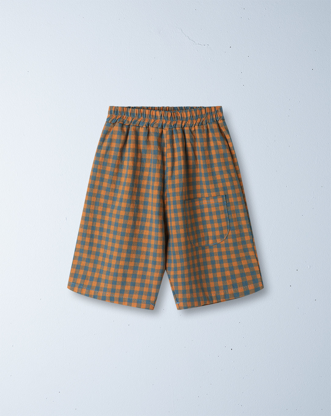 neko gingham short | tangerine