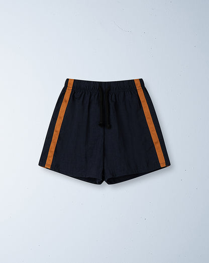 twin stripe swim short | midnight