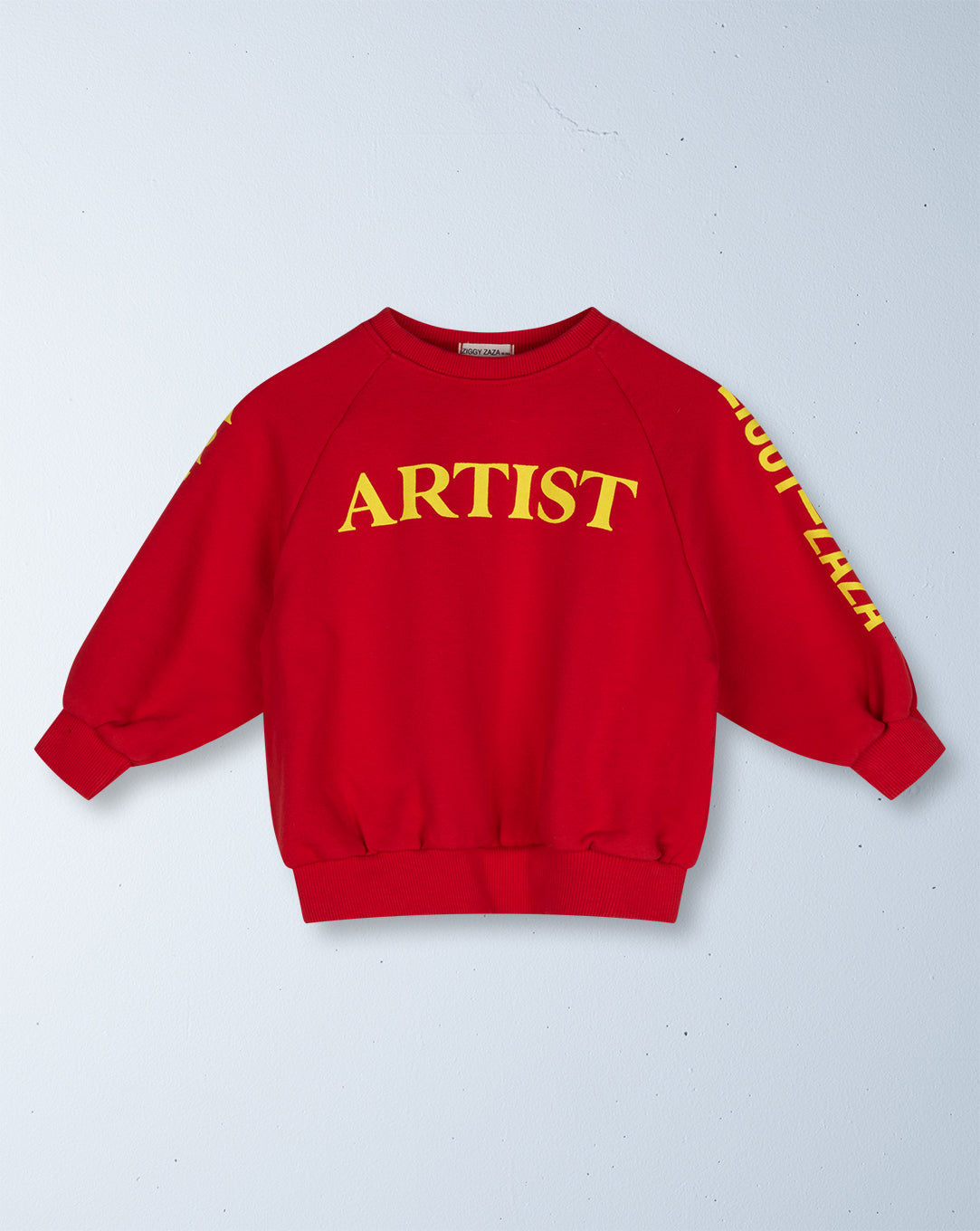 artist pullover | racer red + yellow print