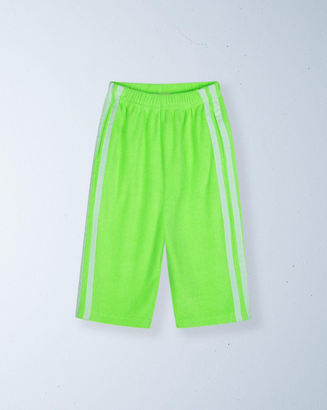 twin stripe terry pant | neon green