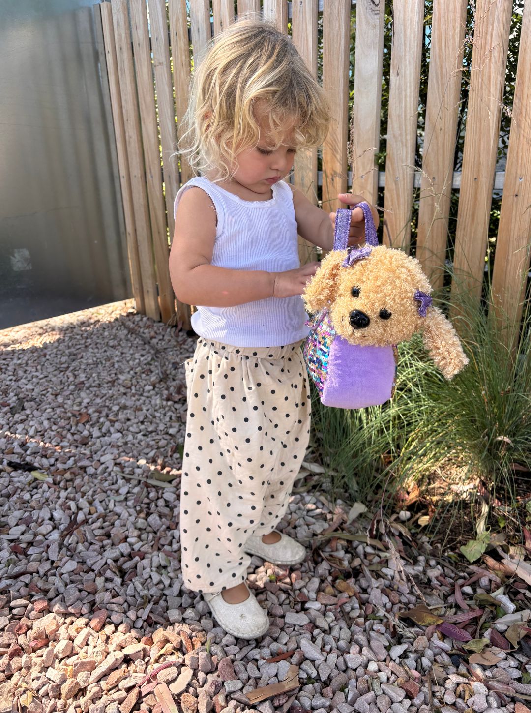 puppy pant | cream spot 18-24 months
