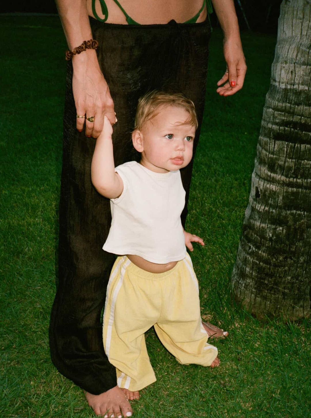 twin stripe terry pant | limoncello