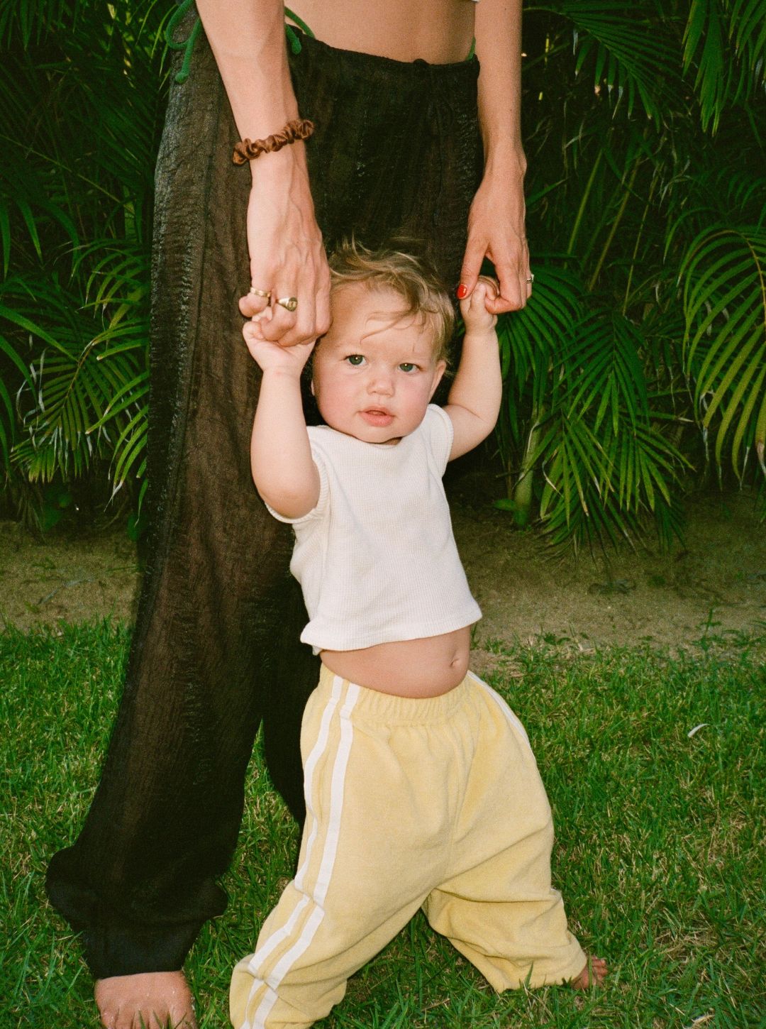 twin stripe terry pant | limoncello