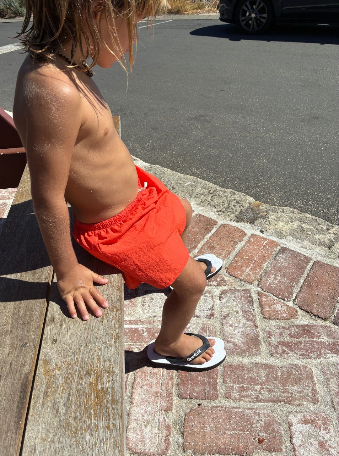 monkey swim shorts | tangerine