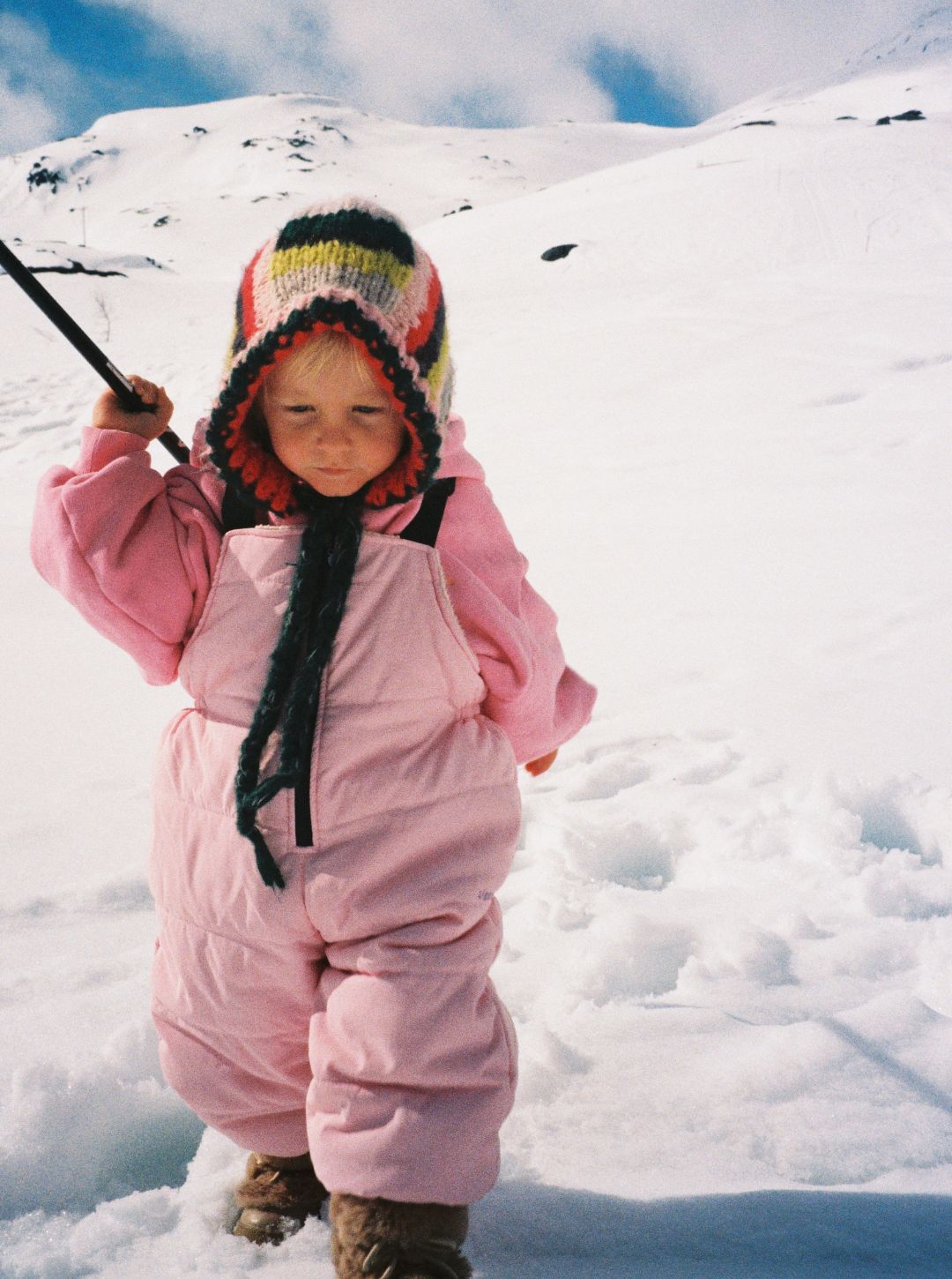 puffin winter playsuit | peony pink