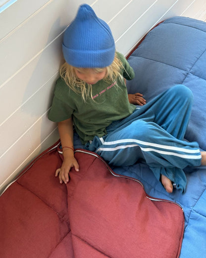 twin stripe terry pant | ocean