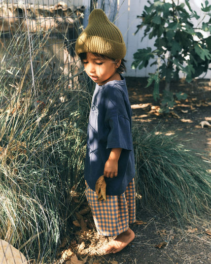 neko gingham short | tangerine