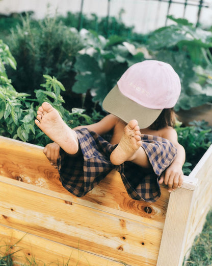 neko gingham short | khaki