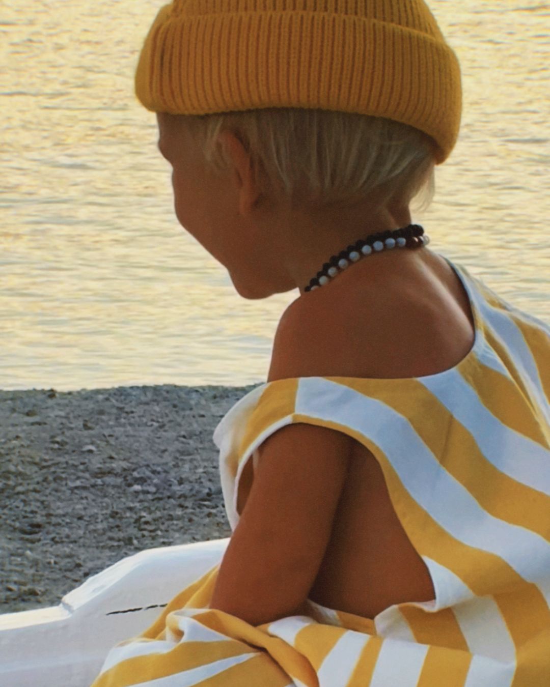 skipper jumpsuit | golden stripe