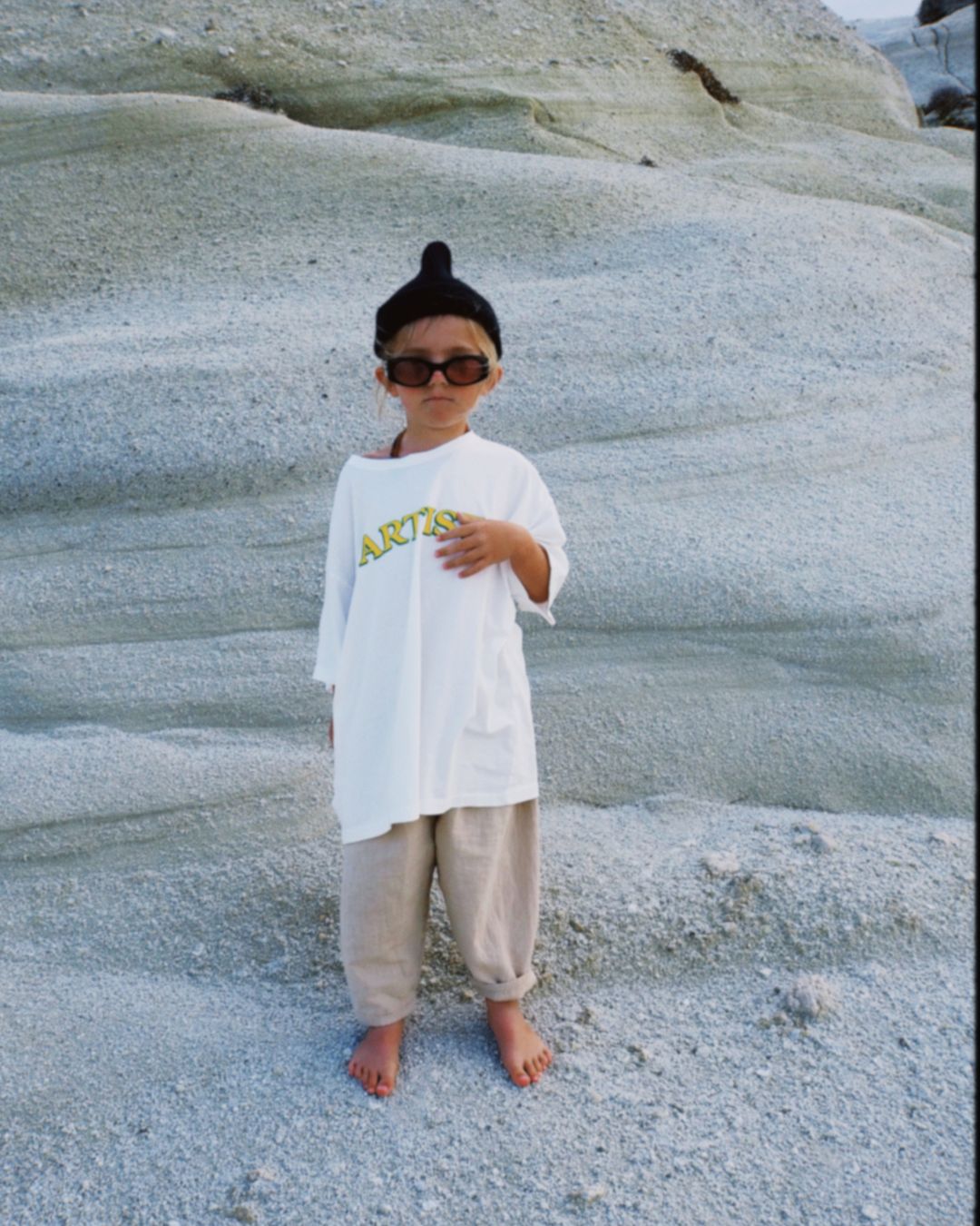 artist tee | white + yellow print