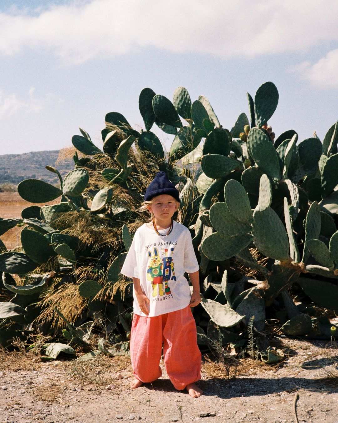 more animals, less robots tee | white