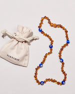 Load image into Gallery viewer, evil eye | baltic amber necklace 32cm
