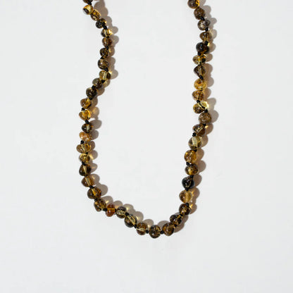 baltic amber necklace | polished green