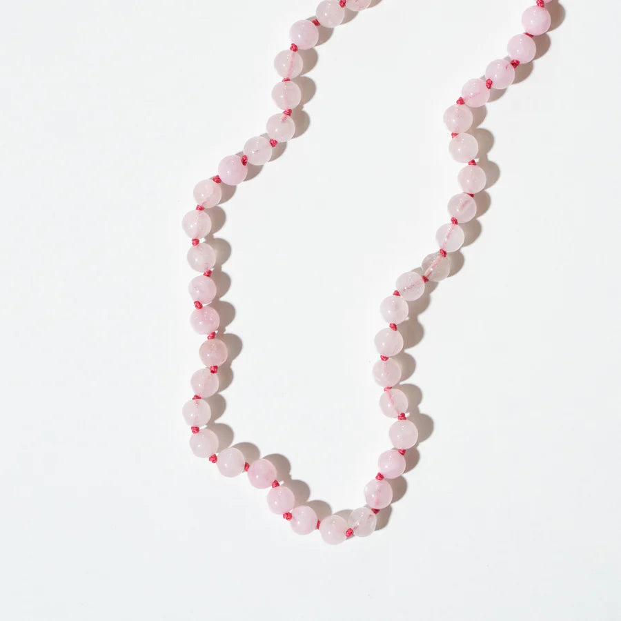 adult gemstone necklace | rose quartz