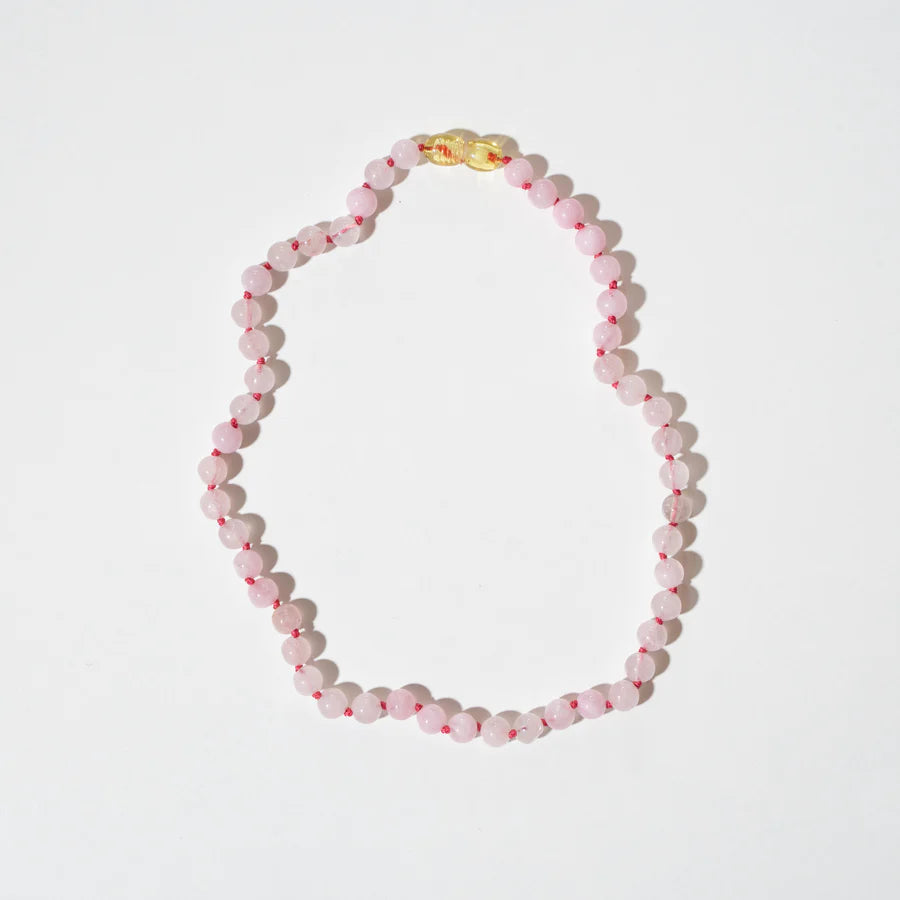 gemstone necklace | rose quartz