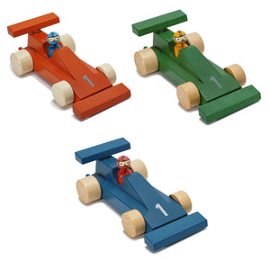 wooden race car | red