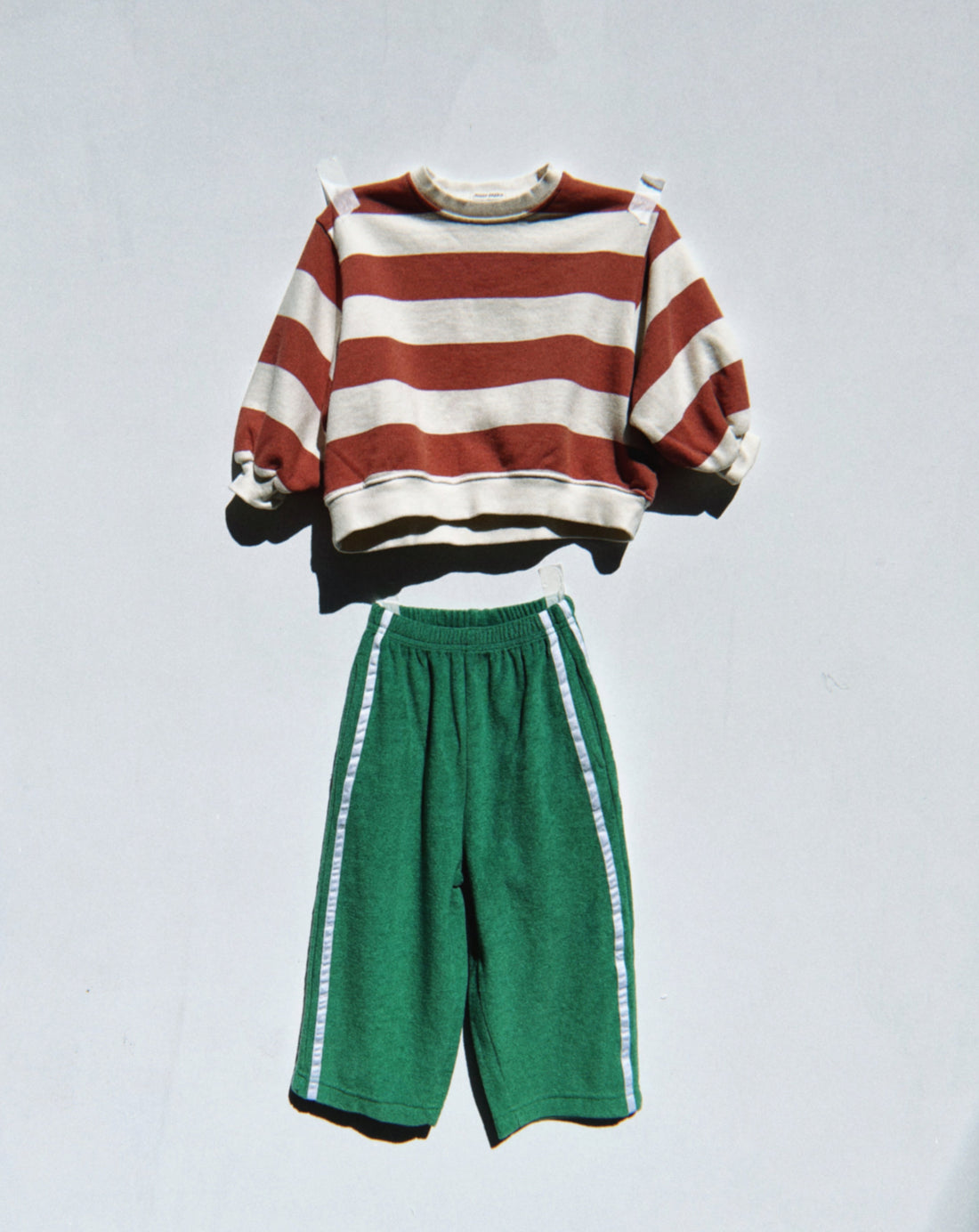 twin stripe terry pant | verde