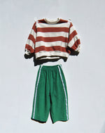 Load image into Gallery viewer, twin stripe terry pant | verde

