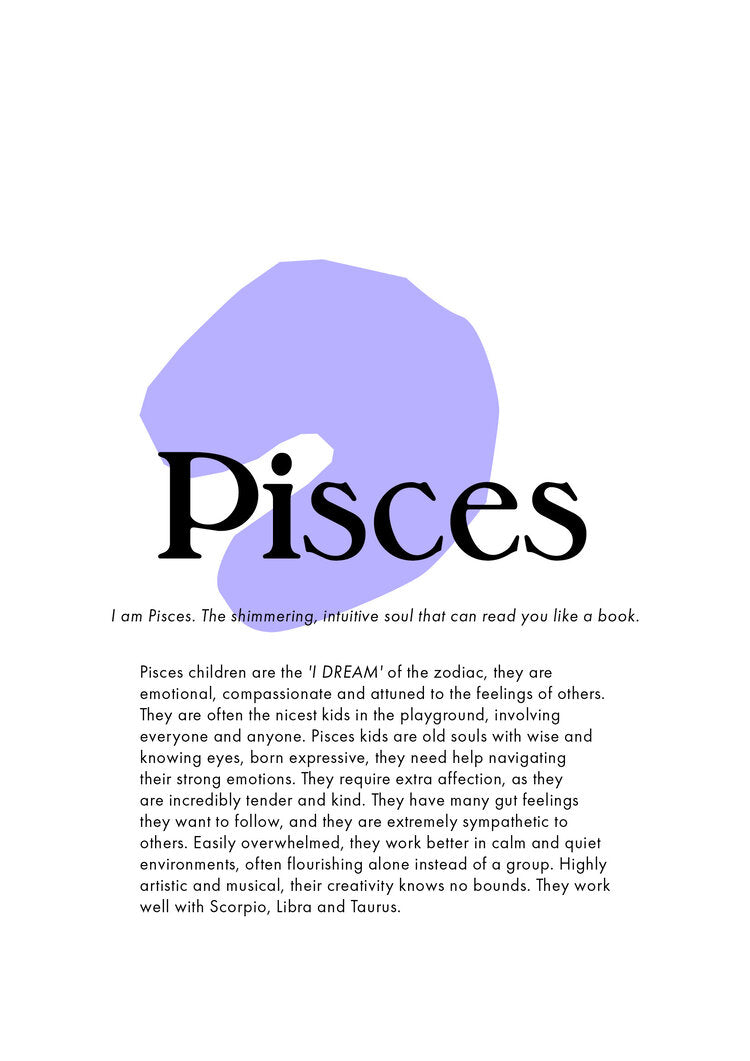 pisces zodiac print