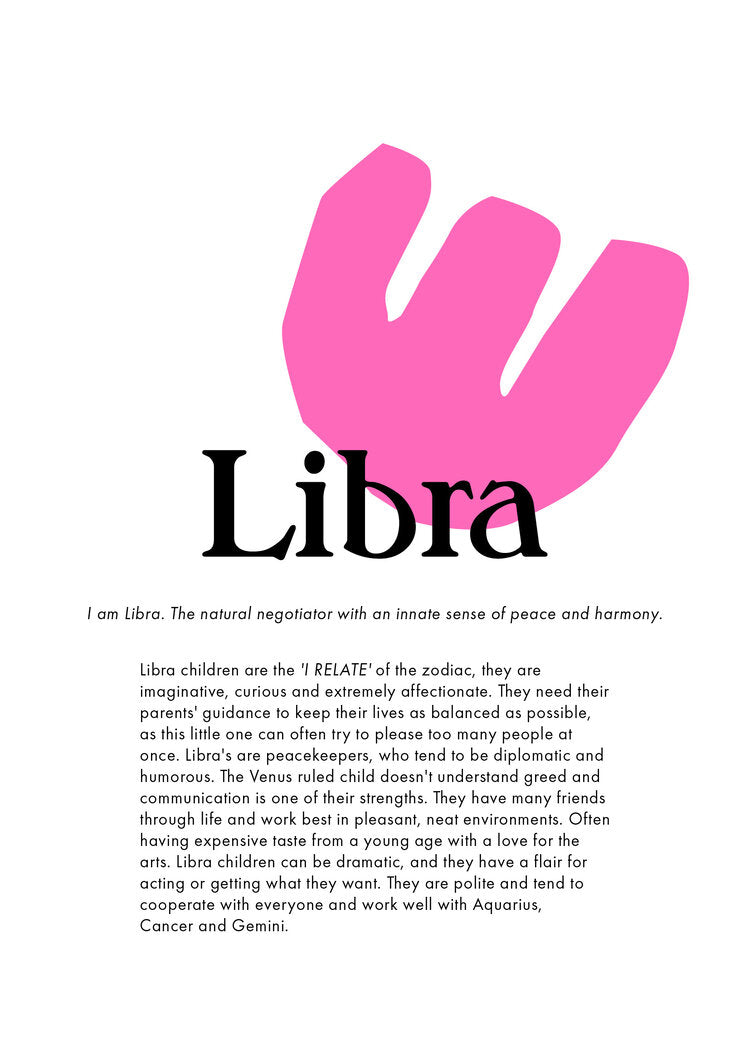 libra zodiac print