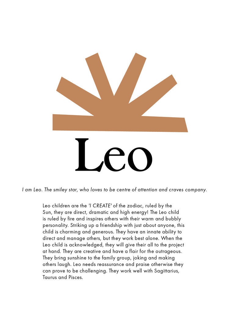 leo zodiac print