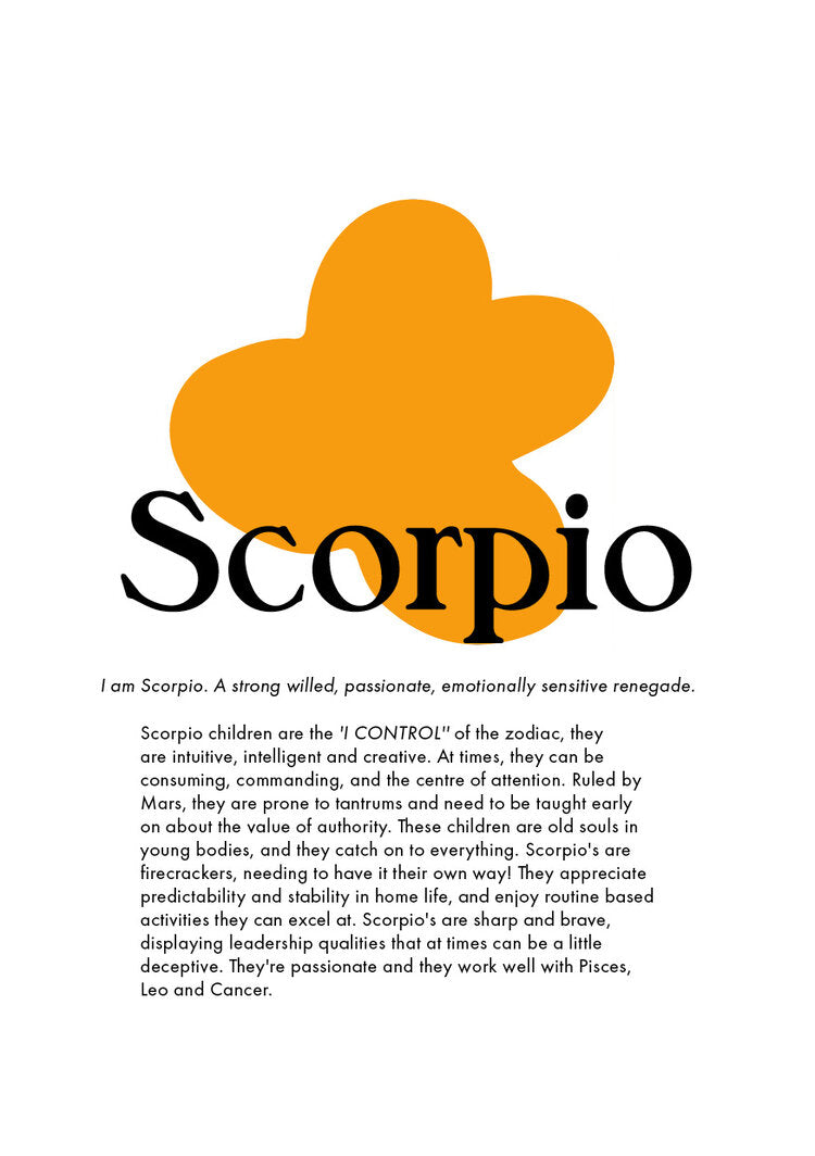 scorpio zodiac print